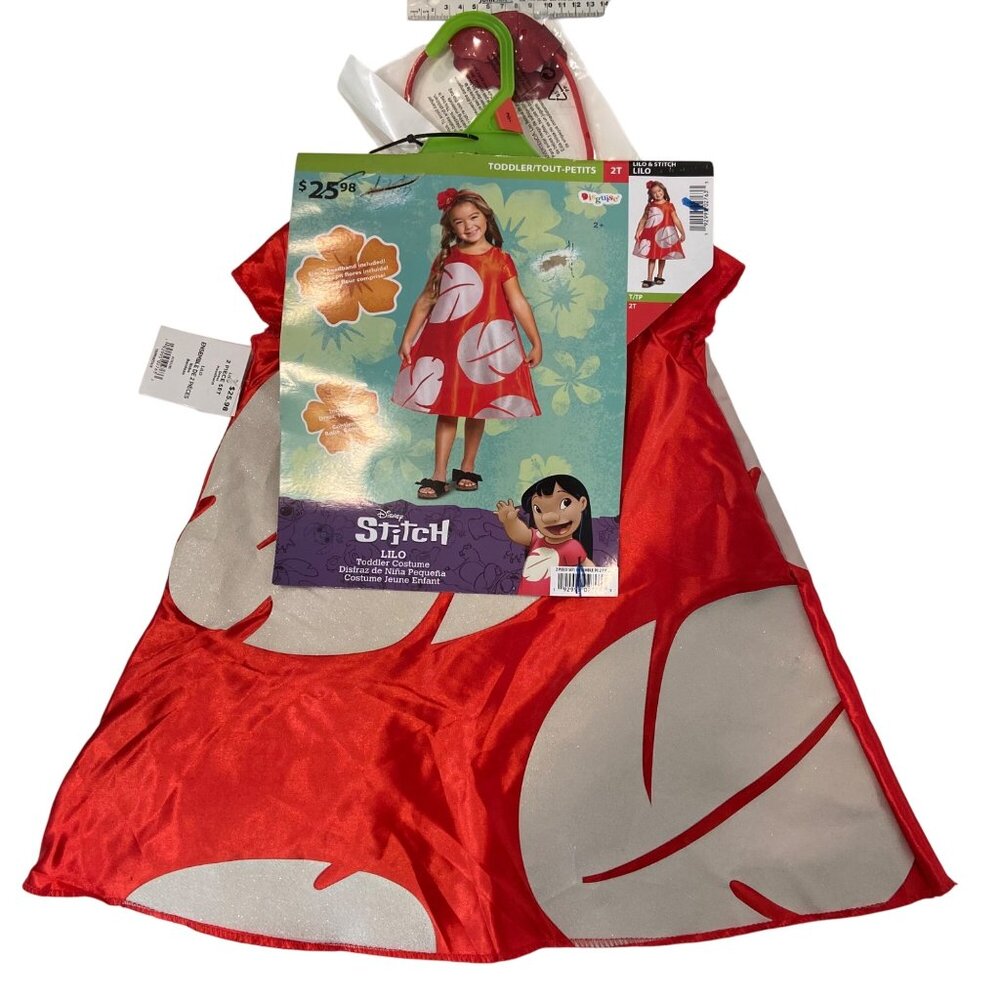 Disney Lilo & Stitch Toddler Costume Dress & Headband 2T Red Leaf NWTDescription